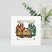 Funny Dragon Houses and Humans Fantasy Art 招待状 (スタンド正面)