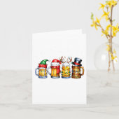 Funny Drinking Christmas Santa Beer Christmas Ligh カード (黄色い花)