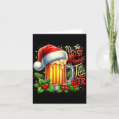 Funny Drinking Christmas Santa Beer Lovers Trend N カード (正面)