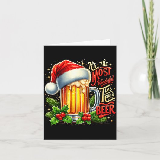 Funny Drinking Christmas Santa Beer Lovers Trend N カード (正面)