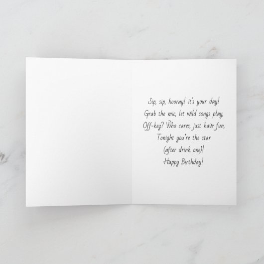Funny Drinking Humor Birthday  カード (内部)