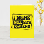 Funny drinking saying design カード (黄色い花)