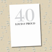 Funny Drinks and Cheers 40th birthday invitation 招待状