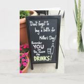 Funny Drinks Mothers Day Message Card カード (正面)