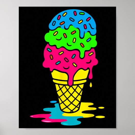 Funny Drip Bruh Ckto School Drip Ice+cream For Boy ポスター (正面)