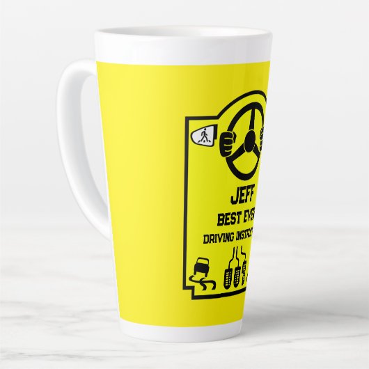 Funny Driving Instructor Gift カフェラテマグ (左アングル)