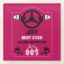 Funny Driving Instructor Gift ガラスコースター