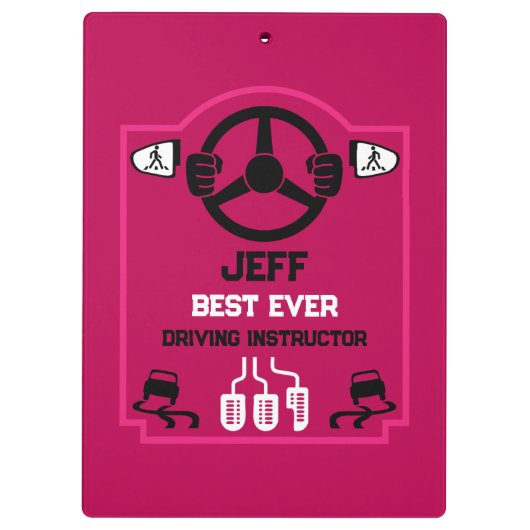 Funny Driving Instructor Gift クリップボード (裏面)