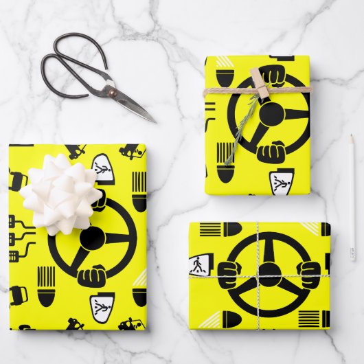 Funny Driving Instructor Gift ラッピングペーパーシート (正面)