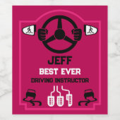 Funny Driving Instructor Gift ワインラベル (シングルラベル)