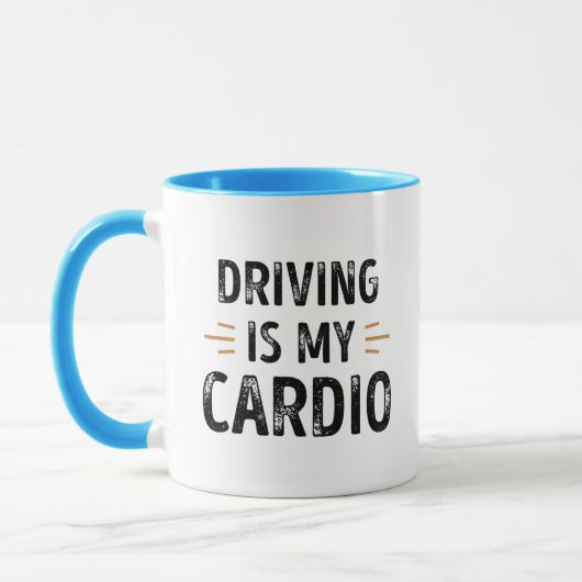 Funny Driving is my Cardio - car Gift マグカップ (左)
