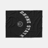 Funny Drone State Flying Secret Drone New Jersey W フリースブランケット (正面(横))