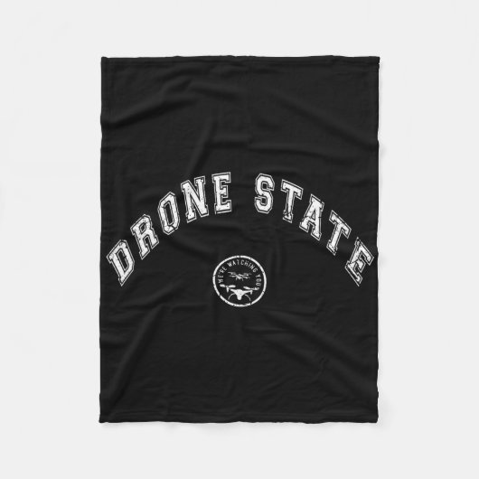 Funny Drone State Flying Secret Drone New Jersey W フリースブランケット (正面)