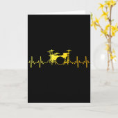 Funny Drummer Art For Men Women Kids Drumming Love カード (黄色い花)
