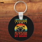 Funny Drummer Men Women Drumline Drumming Musical  キーホルダー (正面)