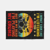 Funny Drummer Men Women Drumline Drumming Musical フリースブランケット (正面(横))