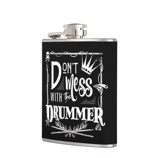 Funny Drummer Percussion Drum Drumsticks Drumming フラスク (左)