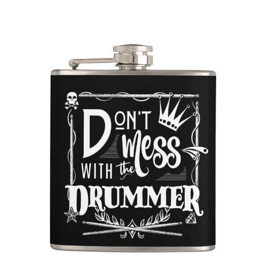 Funny Drummer Percussion Drum Drumsticks Drumming  フラスク (正面)