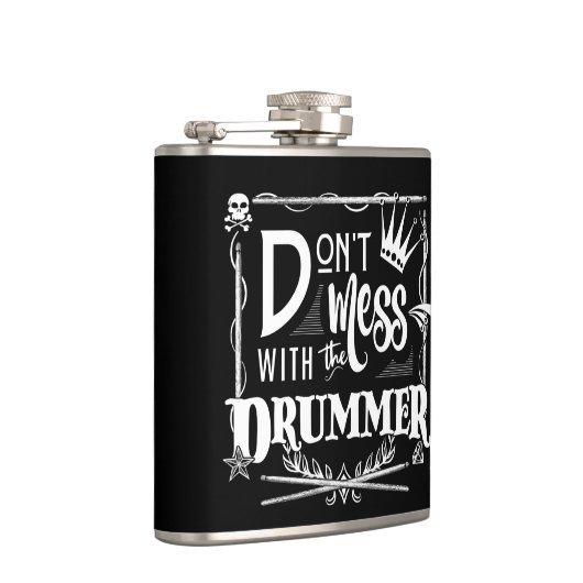 Funny Drummer Percussion Drum Drumsticks Drumming フラスク (右)