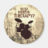 Funny Drummer Therapy Drum Kit Percussion Drumming マグネット (正面)