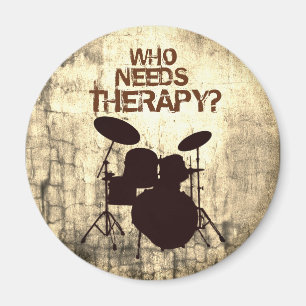 Funny Drummer Therapy Drum Kit Percussion Drumming マグネット