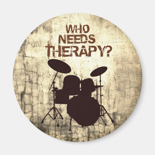 Funny Drummer Therapy Drum Kit Percussion Drumming マグネット (正面)