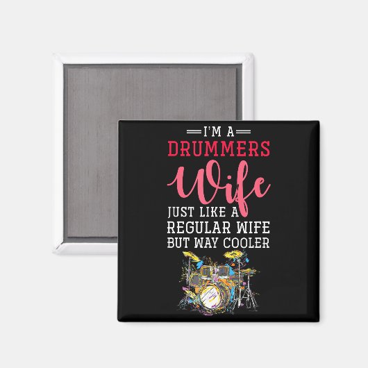 Funny Drummers Wife Valentines Day Gift Drums マグネット (正面/裏面)