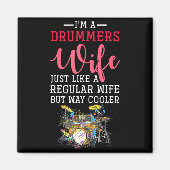 Funny Drummers Wife Valentines Day Gift Drums  マグネット (正面)