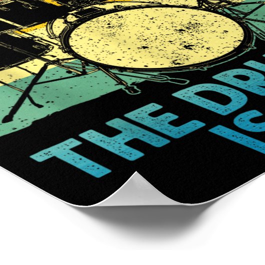 Funny Drumming Art For Men Women Drumline Drum Set ポスター (角)