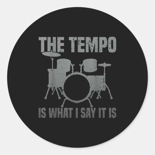 Funny Drumming Art For Men Women Drumline Drum Set ラウンドシール (正面)