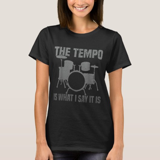 Funny Drumming Art For Men Women Drumline Drum Set Tシャツ (正面)