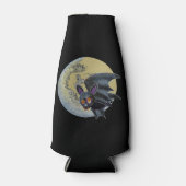 Funny Drunk Halloween Full Moon Bat ボトルクーラー (正面)