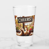 Funny Drunk Rooster Beer Glass タンブラーグラス (正面)