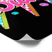 Funny Dua Lightning Bolt Checkered I Love Dua 80's ポスター (角)