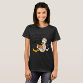 Funny duck alone time safety introvert reading tシャツ (正面フル)