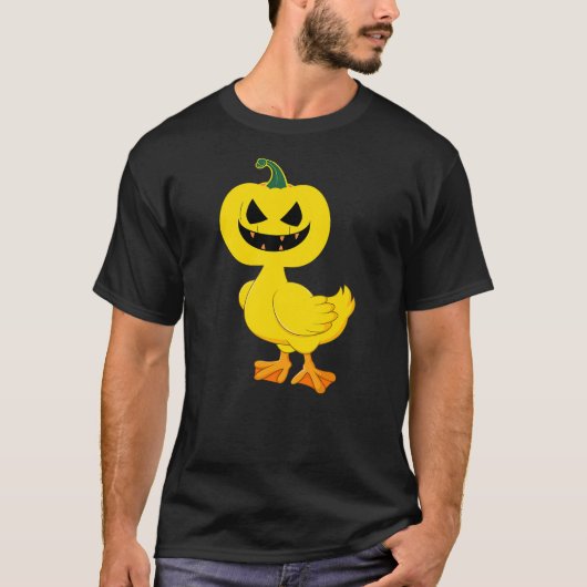 Funny Duck Boo Halloween Pumpkin Womens Mens Kids Tシャツ (正面)