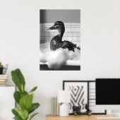 Funny Duck Bubble Bath Print, Bathroom Wall Art ポスター (ホームオフィス)