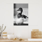 Funny Duck Bubble Bath Print, Bathroom Wall Art ポスター (キッチン)