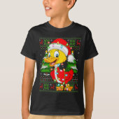 Funny Duck Christmas Lights Santa Costume Ugly Xma Tシャツ (正面)
