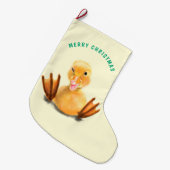 Funny Duck Christmas Stockings ラージクリスマスストッキング (正面 (吊り時))