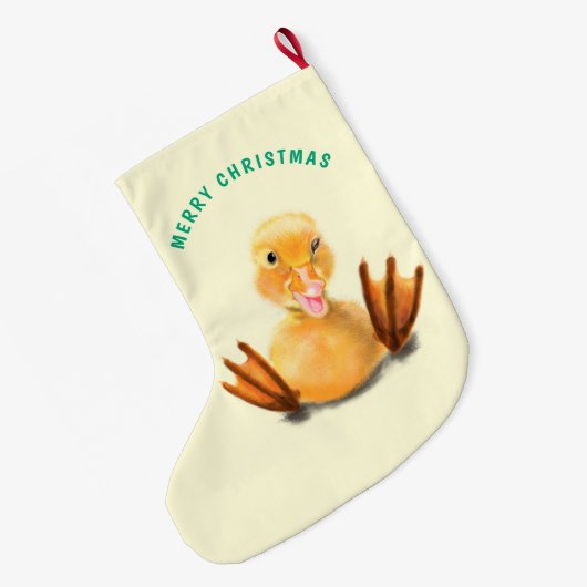 Funny Duck Christmas Stockings ラージクリスマスストッキング (裏面 (吊り時))