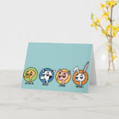 FUNNY DUCK COW PIG AND RABBIT GREETING CARD カード (黄色い花)