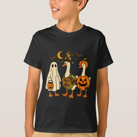 Funny Duck Duck Boo Halloween Costume Duck Tシャツ (正面)