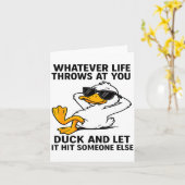Funny Duck Graphic Men Women Funny Quote  カード (黄色い花)