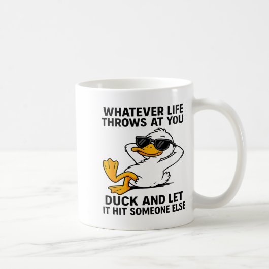 Funny Duck Graphic Men Women Funny Quote コーヒーマグカップ (右)