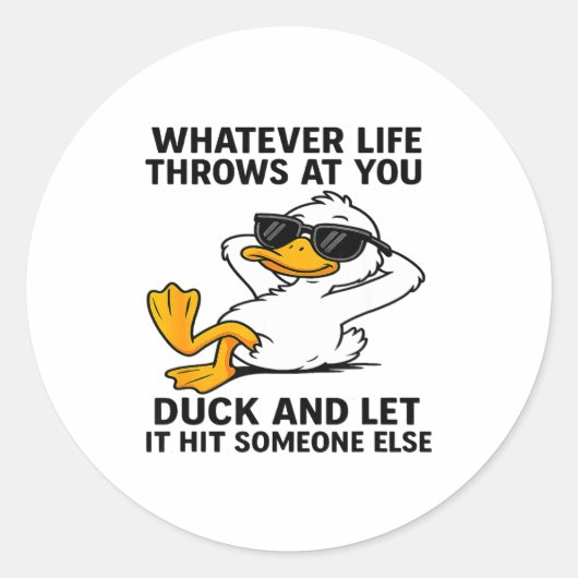 Funny Duck Graphic Men Women Funny Quote  ラウンドシール (正面)