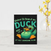 Funny Duck Graphic Men Women Teens Funny Quote  カード (黄色い花)
