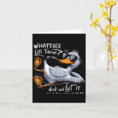 Funny Duck Graphic Tee Men Women Funny Quote  カード (黄色い花)