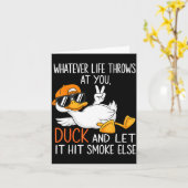 Funny Duck Graphic Tees Men Women Funny Quote カード (黄色い花)