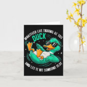 Funny Duck Graphic Tees Men Women Teens Funny Quot カード (黄色い花)